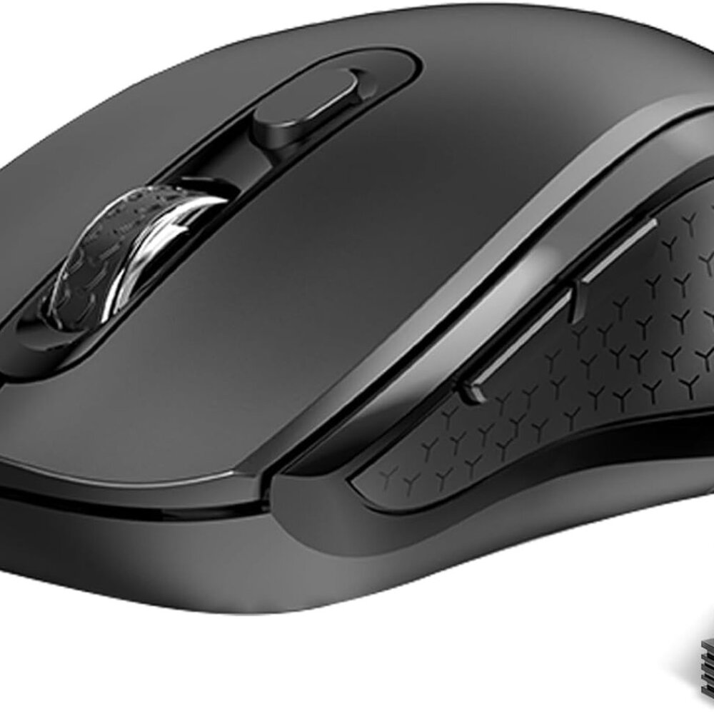 Black 2.4G Ergonomic Wireless Mouse - Anti Slip Roller w USB Receiver, 6 Buttons